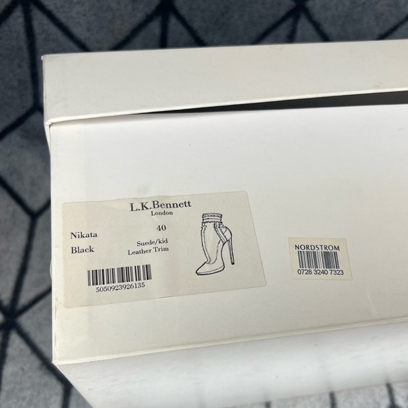 LK Bennett London Black Nikata Suede Leather Heeled Boots - Picture 11 of 11